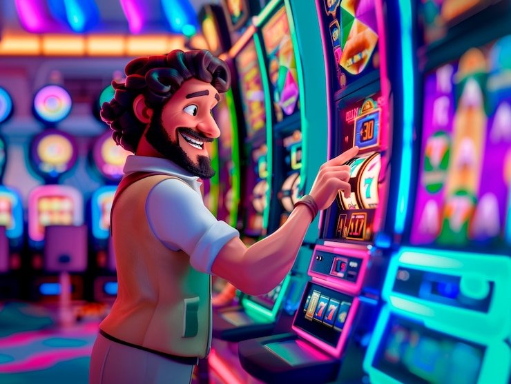 Microgaming game library browser showing multiple game thumbnails and filter options